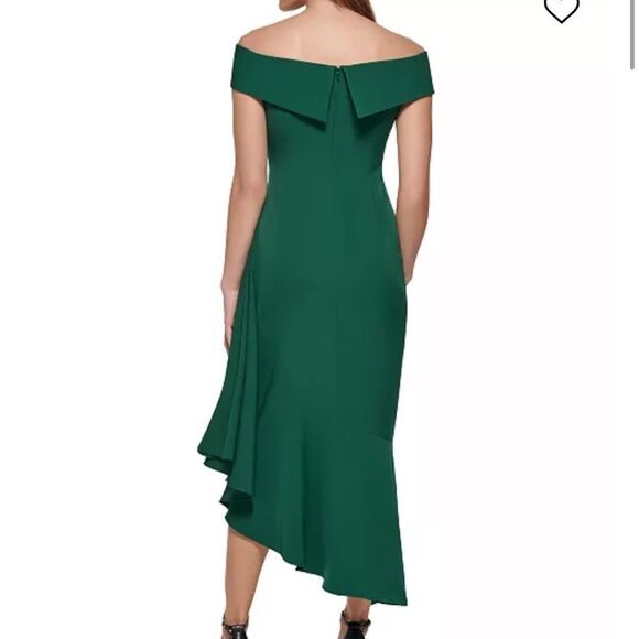 NWT Eliza J Off-The-Shoulder Asymmetrical-Hem Dress - Picture 2 of 5